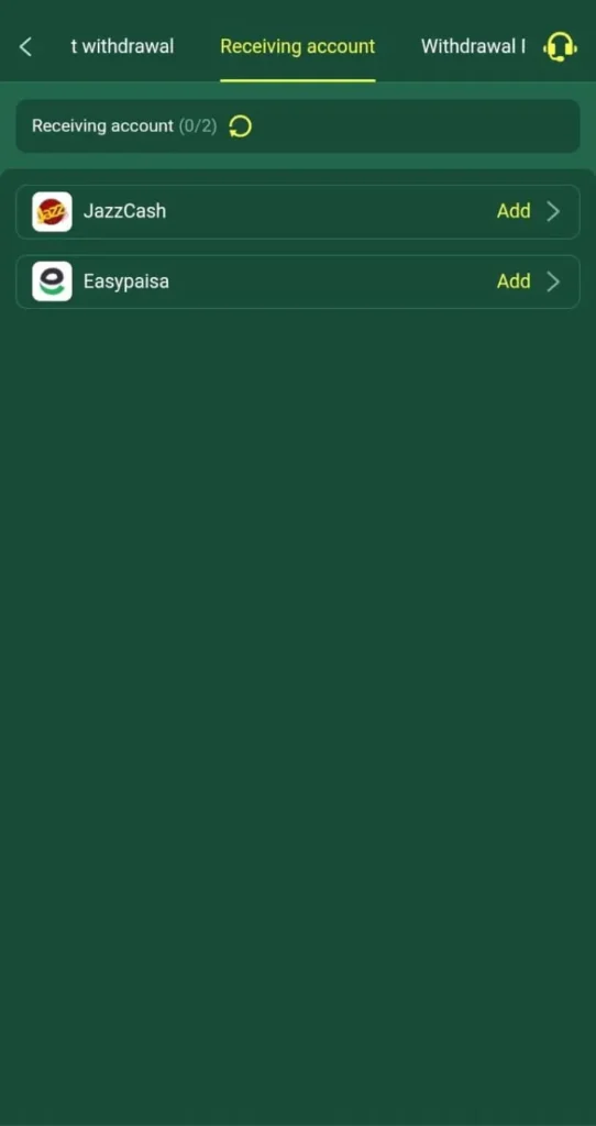 Withdraw and deposit in Golo 777