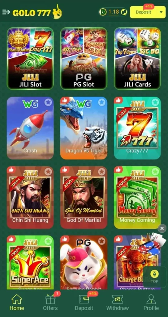 slot and lottery games in golo 777